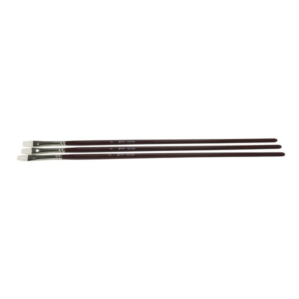 Sax Optimum Flat White Taklon Long Handle Paint Brushes, Size 2, Pack of 3 PK 1567589